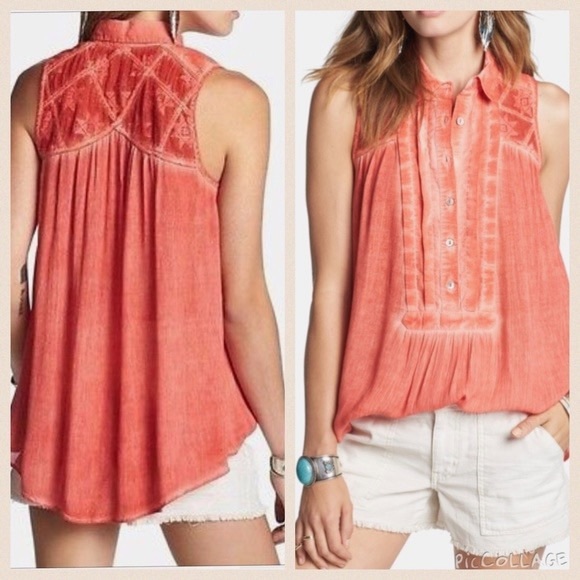 Free People Tops - Free People Gauze Rayon Sleeveless Tunic